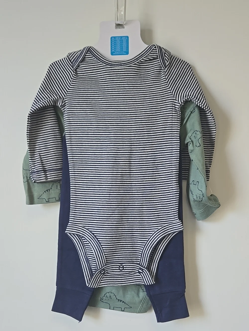 Boys 6m Carter's 3 Piece Green & Blue Dino Set